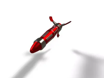 Red Missile Low-poly 3D model