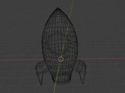 Rocket ship Low-poly 3D model