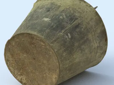 Dirty Bucket Low Poly Low-poly 3D model