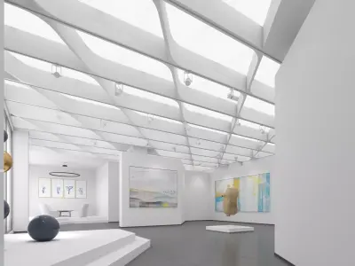 Art Gallery Exhibition Low-poly 3D model