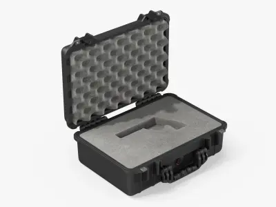 Compact Gun Case with Revolver 3D model