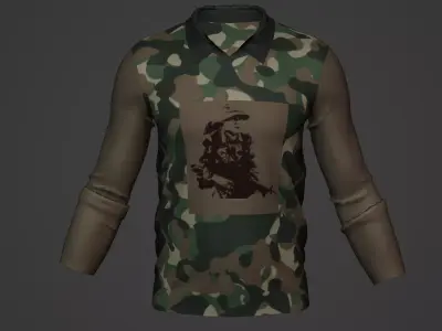 Military Soldier Clothing T-shirt Low-poly 3D model 33