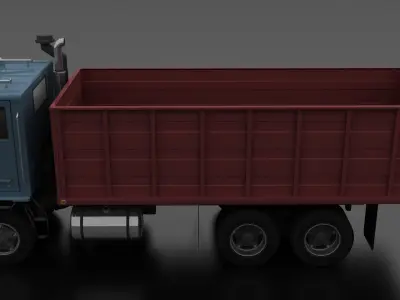 W-Series WT-9000 Grain Truck 1974 Low-poly 3D model