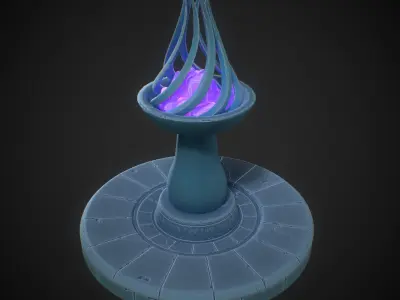 Stylized urn game ready Low-poly 3D model