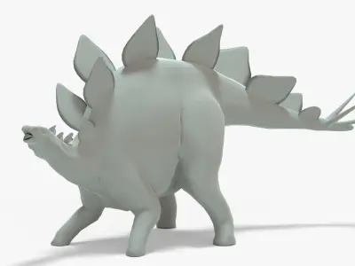 Stegosaurus Rigged Basemesh  Low-poly 3D model