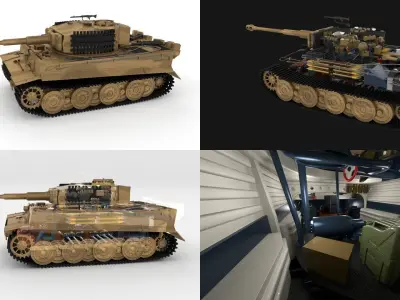 Fully built Panzer Tiger Tank Late 1944 v1 w interior and engine 3D model