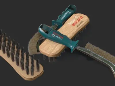 Stainless Steel Wire Brushes Low-poly 3D model