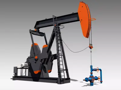 Conventional Pumpjack 3D model