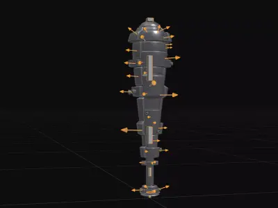 Transforming Melee Weapon Rigged 3D model
