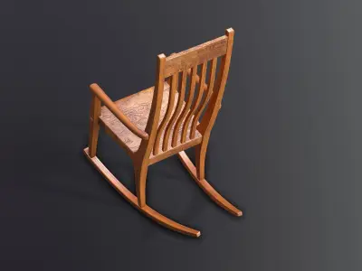 Wood Rocking Chair 3D model