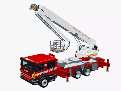 Skylift F34 RLX Mobile Truck Rescue Crane 3D model