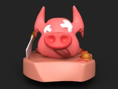 SD Pig Pen holder Ready to 3d Printing  2 Part 3D print model