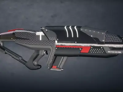 Modern SciFi Rifles Bundle 4 Low-poly 3D model