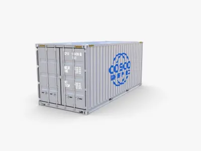 20ft Shipping Container Cosco Shipping v2 3D model