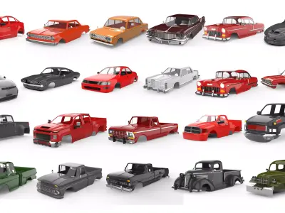 Rc body shell of 22 deffrent cars and trucks 3D print model