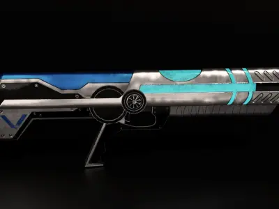 sci-fi gun 2 Low-poly 3D model