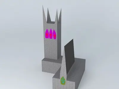 church paper tower Free 3D model