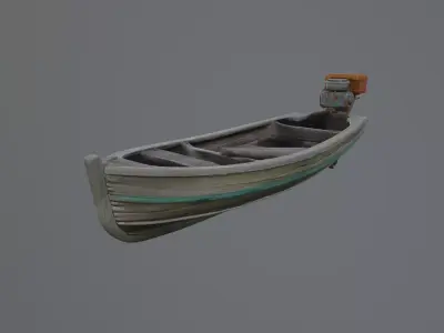 wooden boat 3D model