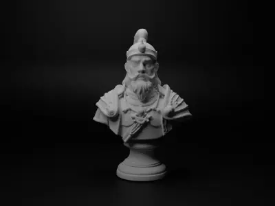 Genghis Khan Warrior Bust Chess 3D print model order