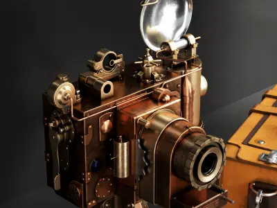 Steampunk decorative set 3D model