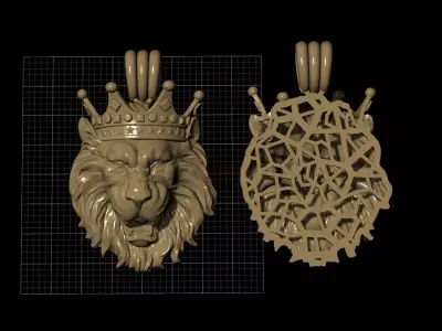 lion pendant 3D print model purchase