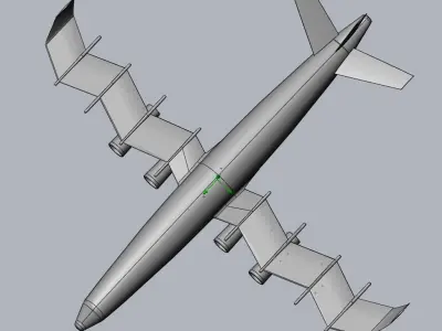 Waved Zigzag Wing Theoretical Heavy Cargo Plane 3D print model