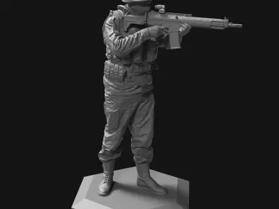 Modern soldier  52mm 120mm 3D print model