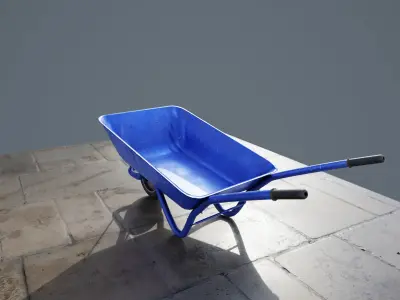 Wheelbarrow Assets Free low-poly 3D model