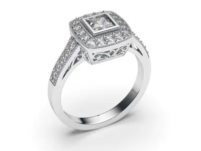 solitaire with ring sizes  8 part S80 3D print model