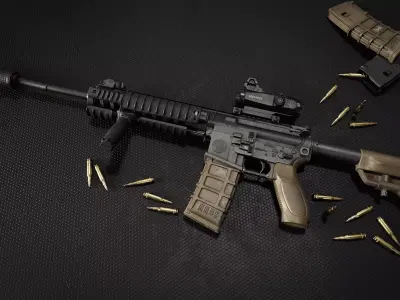 M4 Assault rifle Low-poly 3D model buy