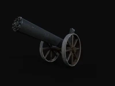 ancient machine gun Free 3D model