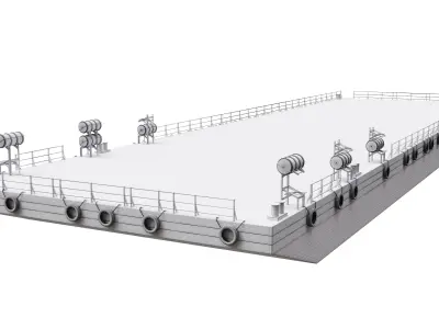 Barge Flat top  3D model
