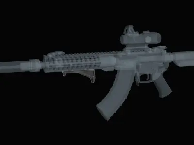 Fore grip Magpul AFG Angled M-Lok System Low-poly 3D model