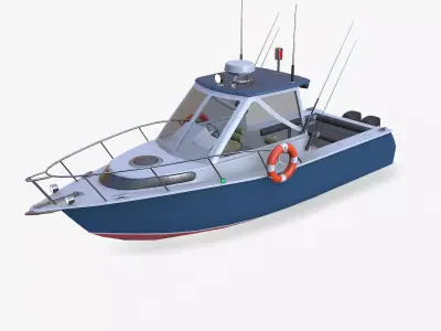Fishing Boat 07 Low-poly PBR Low-poly 3D model