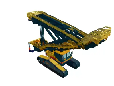 Detailed Mining Excavator 3D Model Low-poly 3D model