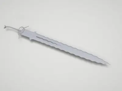Game asset Elegant Wavy-Blade Weapon 3D model