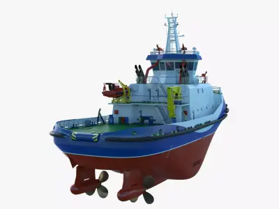 Tug Icebreaker Ship Realistic and Detailed 3D Model 3D model