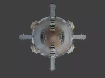 Realistic Retro Sci-Fi Rocket 3D Model Low-poly 3D model