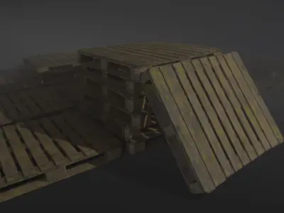 Warehouse Palett Low-poly 3D model