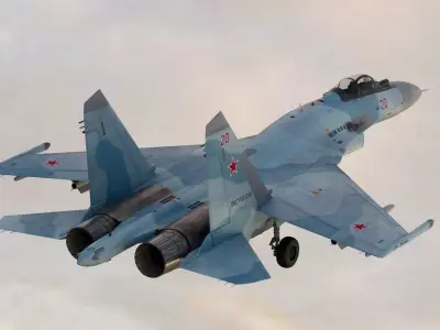 Russian Fighter Jet Sukhoi SU-35 Flanker 3D model