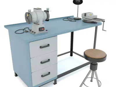 Workbench and garage tools 5 Items - Collection 1 3D model