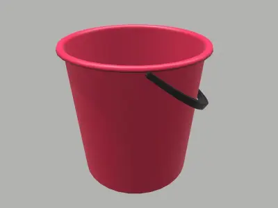 Plastic Bucket Free low-poly 3D model