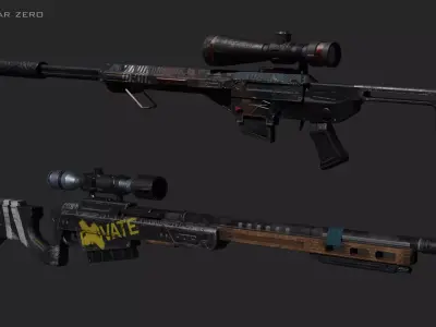 wasteland and oppressor  guns Low-poly 3D model