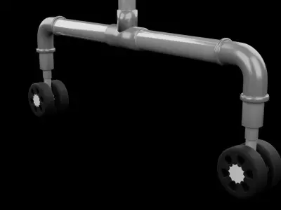 Mobile clothes hanger Low-poly 3D model