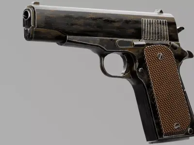 1911 low-poly model Low-poly 3D model