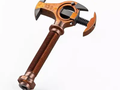 SciFi Industrial Adjustable Wrench 3D model