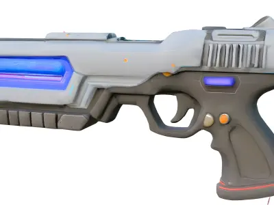 Gun 3d Model  Low-poly 3D model