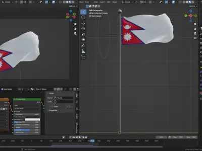 Animated Nepal Flags 3D model