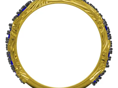 Antique Sea Waves Band Ring 3D print model