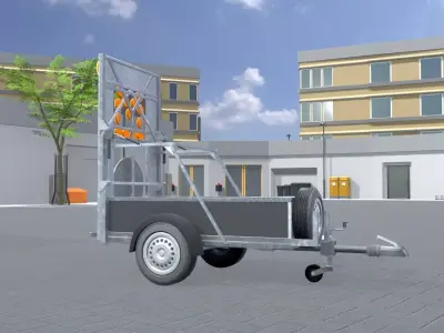 Traffic sign 616-31 Mobile barrier sign right 2500x1700 Low-poly 3D model